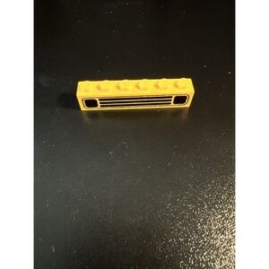 VTG 1970s LEGO Yellow Brick 1 x 6 with Black Car Grille 710 730 382 565 #3009p01